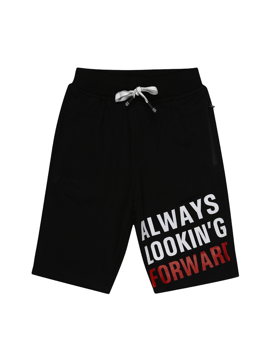 

Alan Jones Boys Black Typography Printed Shorts