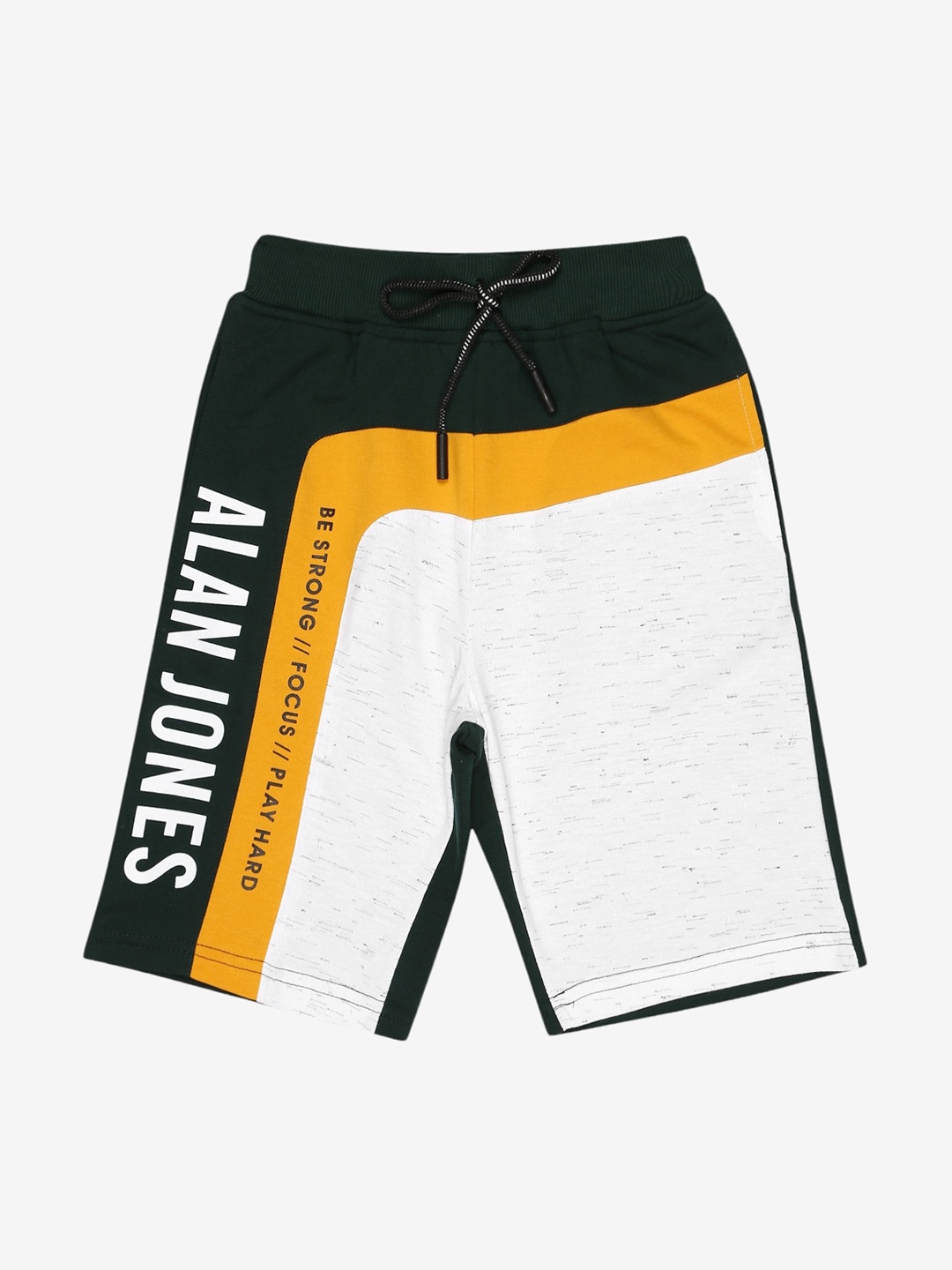 

Alan Jones Boys Black Colourblocked Shorts