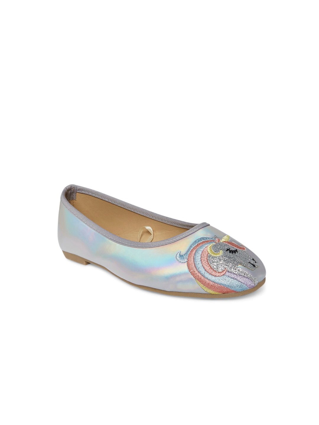 

Pantaloons Junior Girls Multicoloured Embroidered Ballerinas, Multi