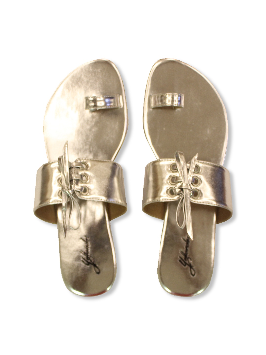 

yellowsoles Women Silver-Toned One Toe Flats