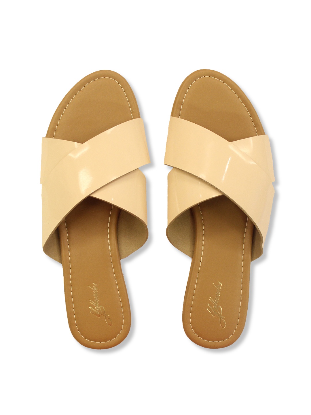 

yellowsoles Women Cream-Coloured Open Toe Flats