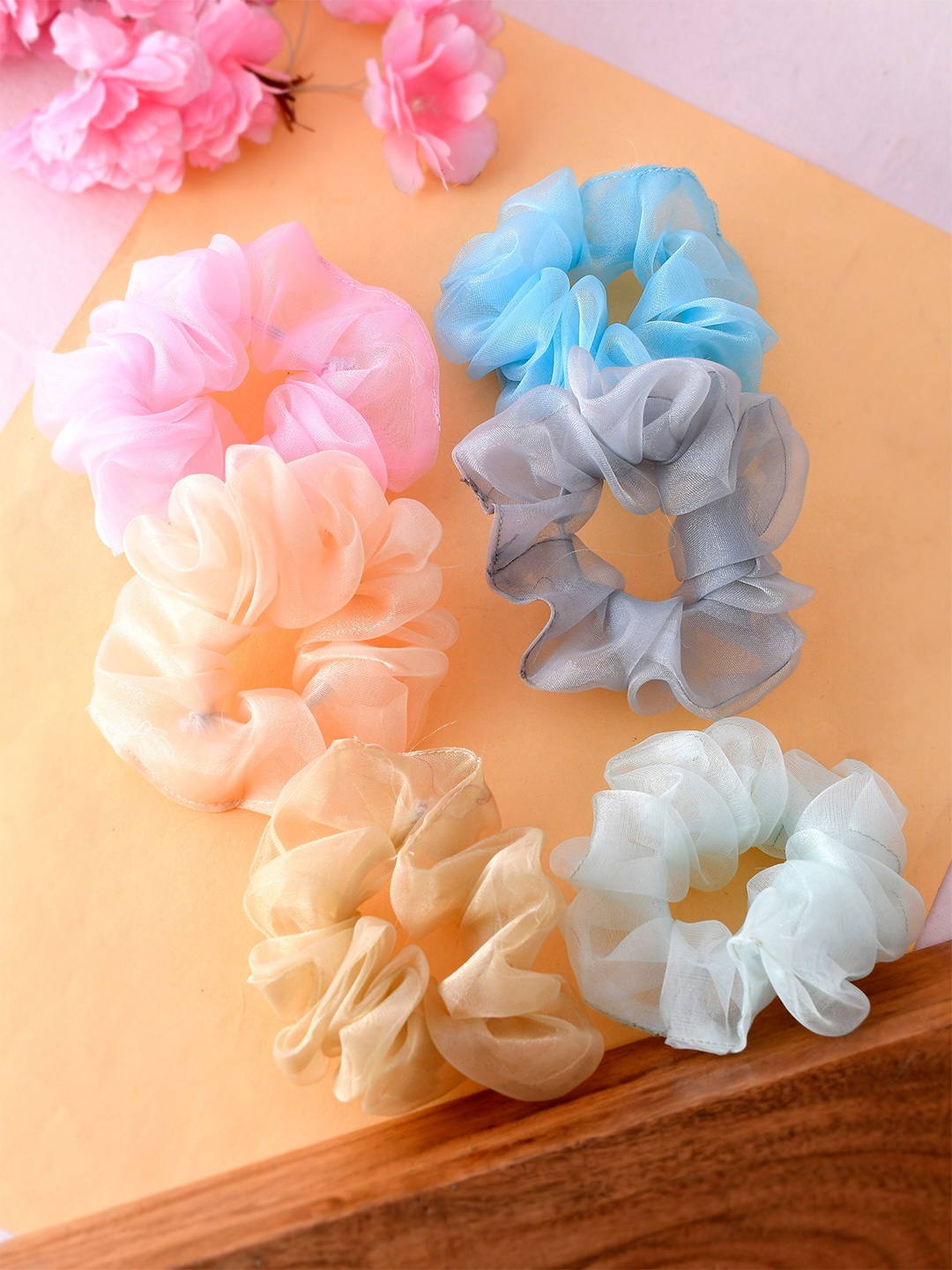 

Silvermerc Designs Women Set of 6 Ponytail Holder, Pink