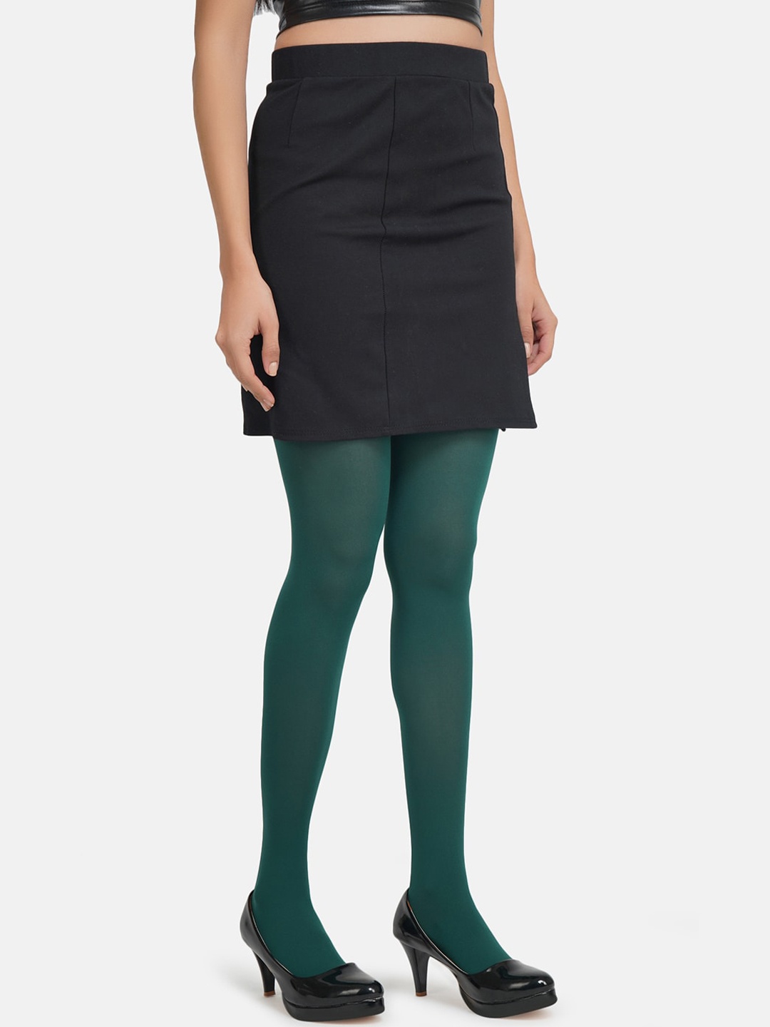 

N2S NEXT2SKIN Women Green Opaque Pantyhose Stockings With Super Stretch Waistband