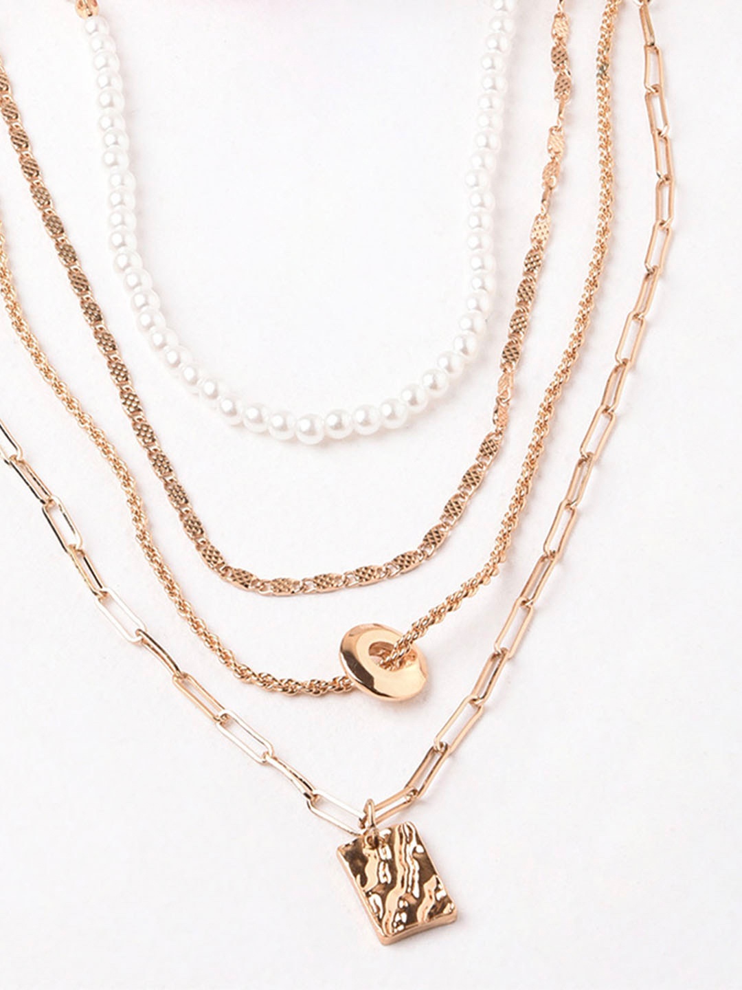

Lilly & sparkle Gold-Plated & White Layered Necklace