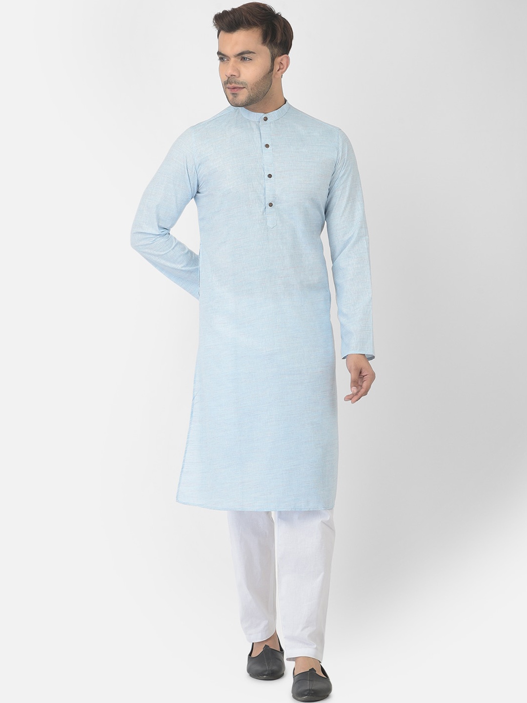 

DEYANN Men Blue Pure Cotton Kurta with Pyjamas