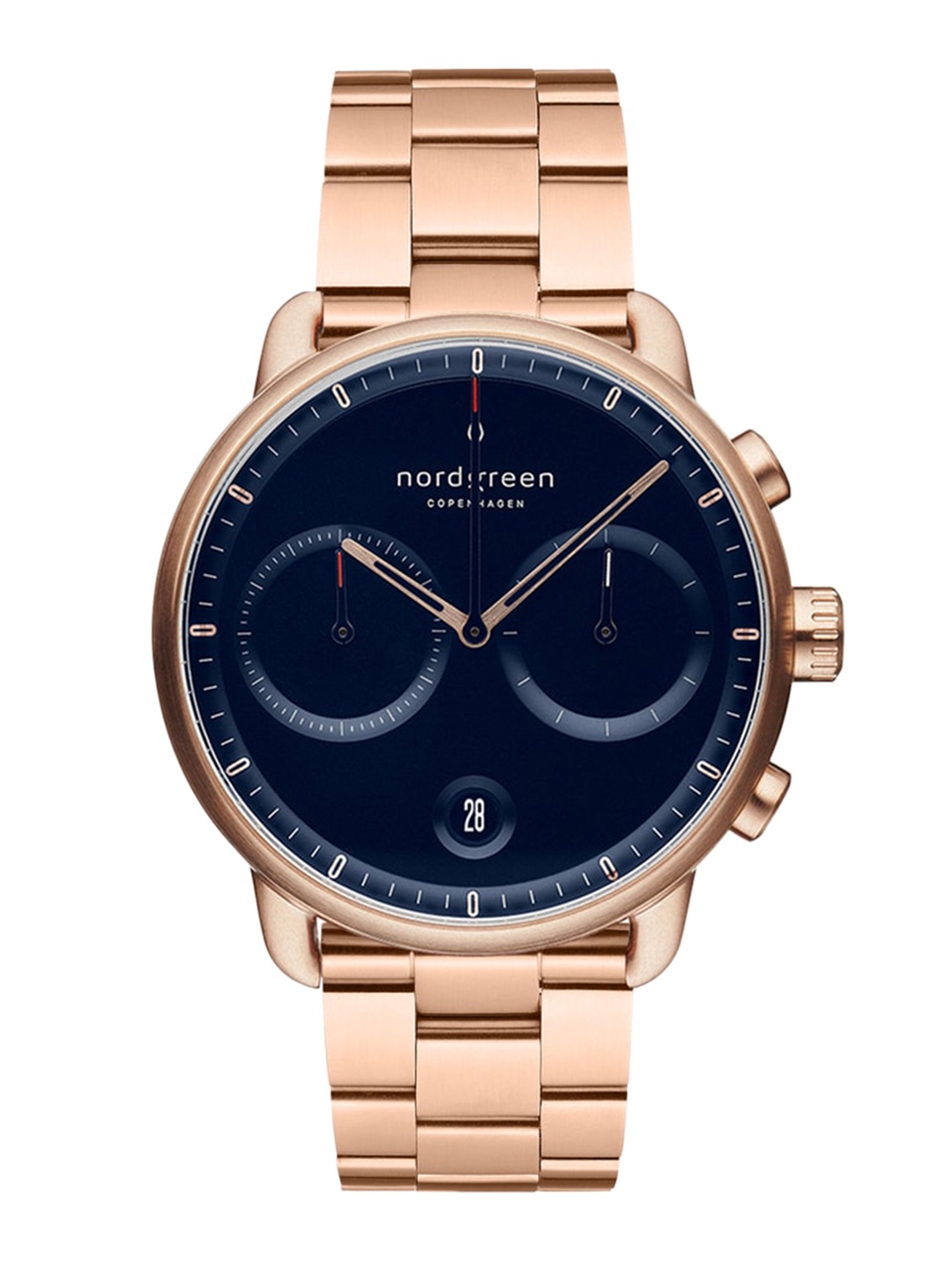 

Nordgreen Men Blue Dial & Rose Gold Toned Stainless Steel Bracelet Style Straps Analogue Watch 5714205023546