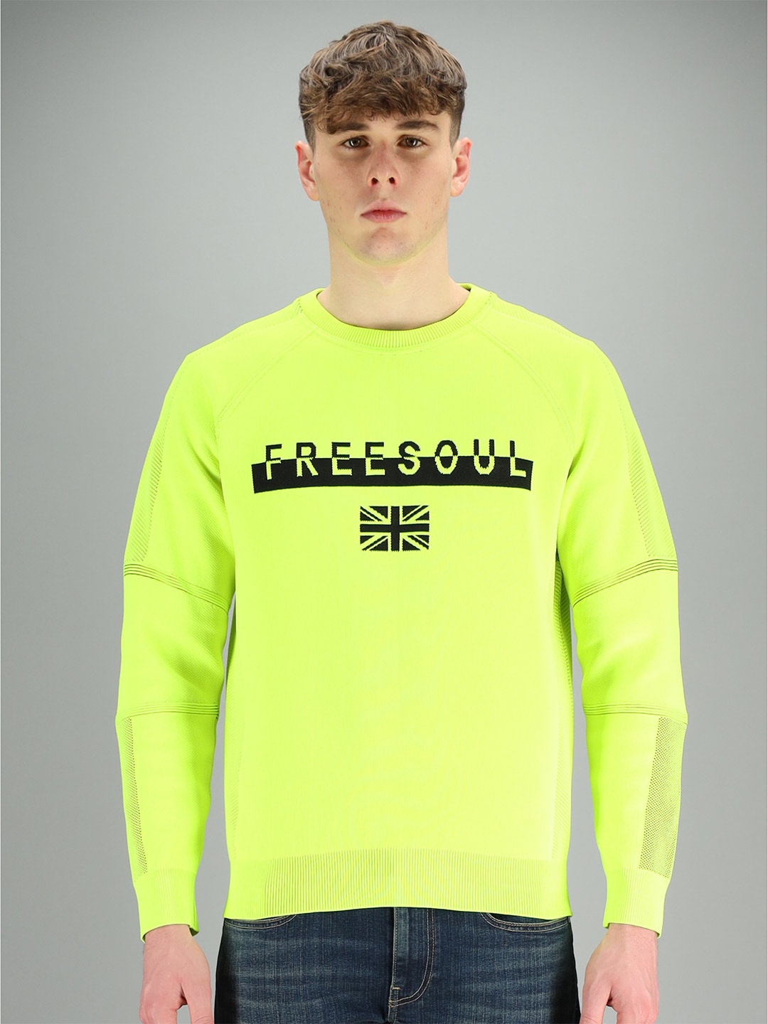 

FREESOUL Men Yellow Sweatshirt