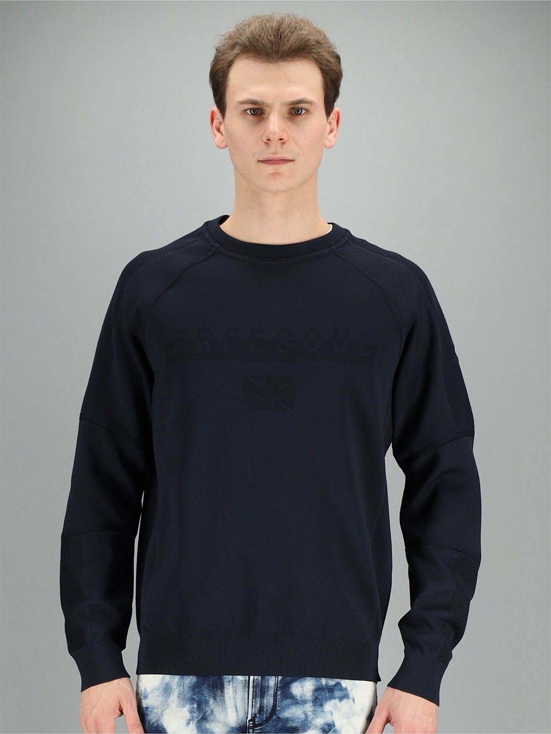 

FREESOUL Men Blue Sweatshirt