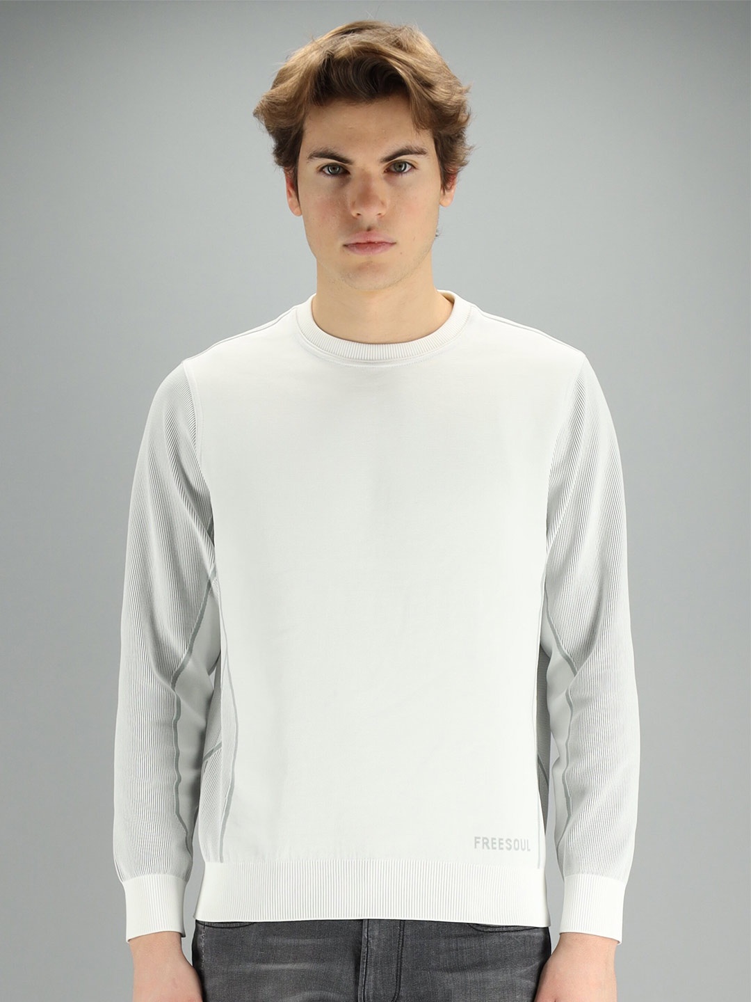 

FREESOUL Men Grey Printed Sweatshirt