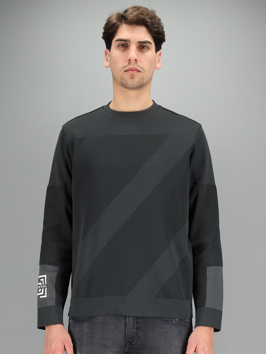 

FREESOUL Men Grey Sweatshirt