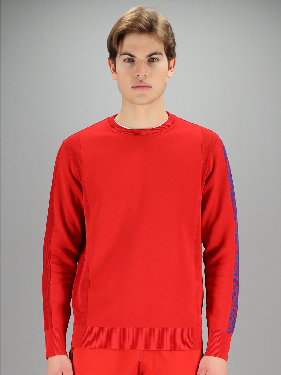 

FREESOUL Men Red Solid Sweatshirt