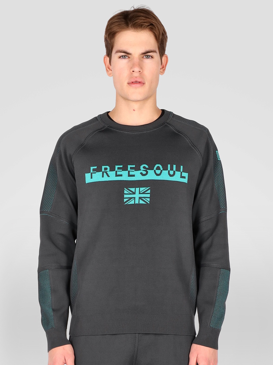 

FREESOUL Men Grey Printed Sweatshirt