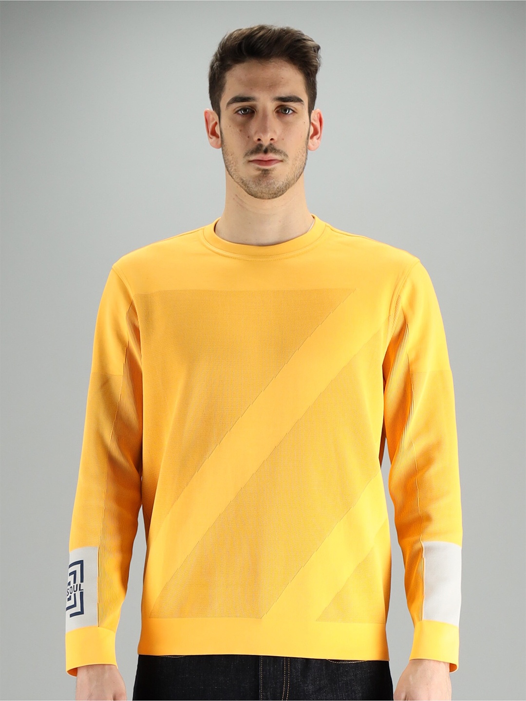 

FREESOUL Men Orange Pullover Sweatshirt