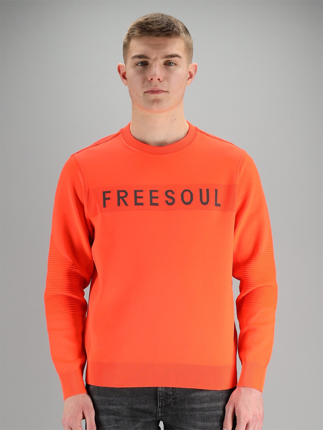 

FREESOUL Men Red Printed Sweatshirt