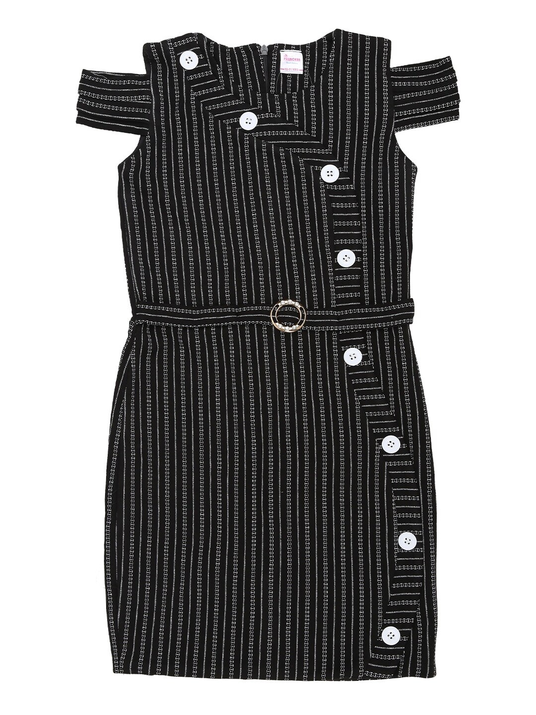 

V-Mart Girls Black Striped Sheath Dress