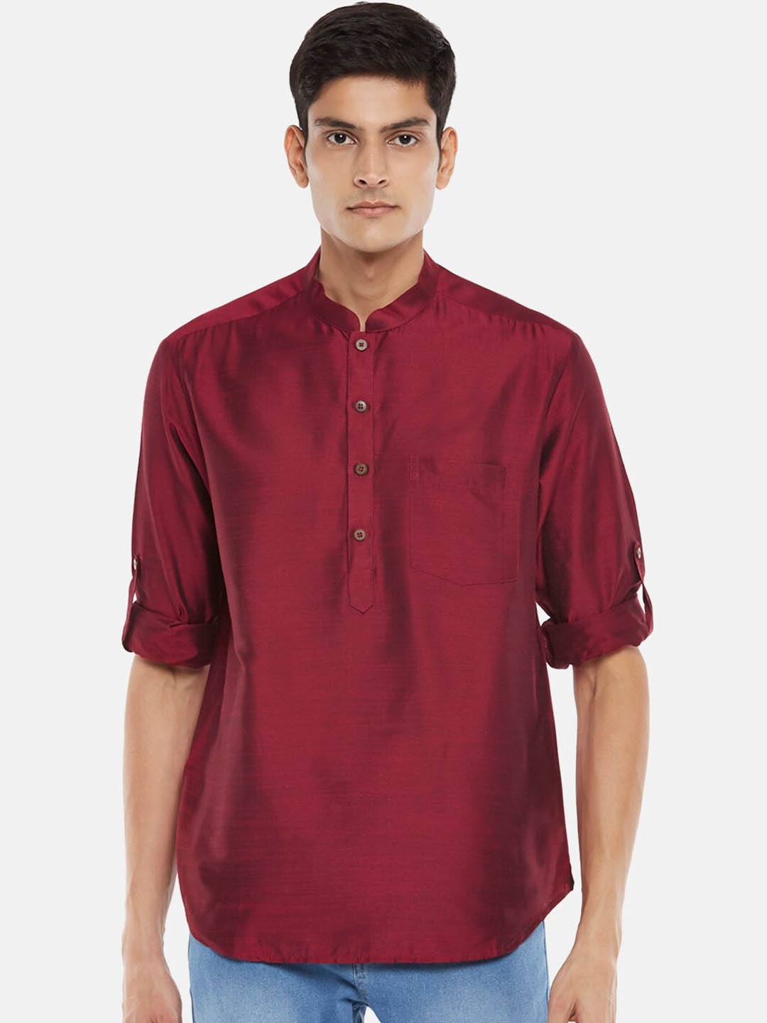 

indus route by Pantaloons Men Maroon Kurta