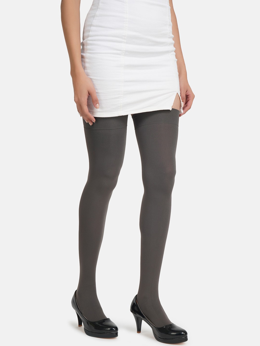 

N2S NEXT2SKIN Women Grey Solid Opaque Stockings