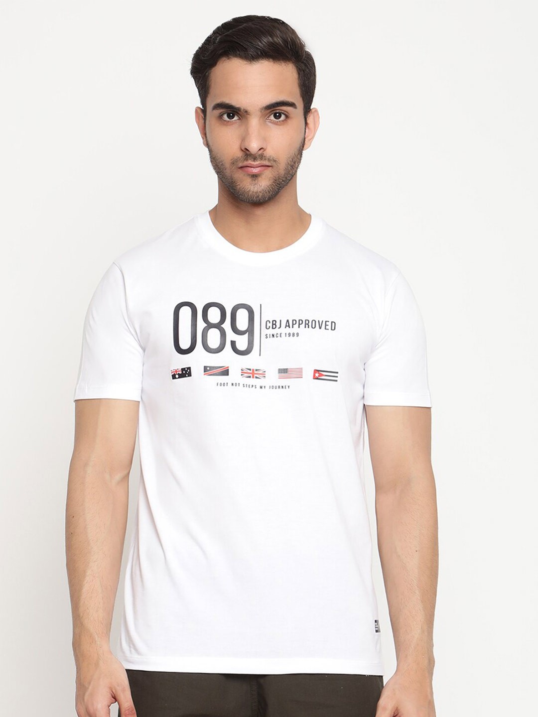 

Cantabil Men White Typography Printed T-shirt