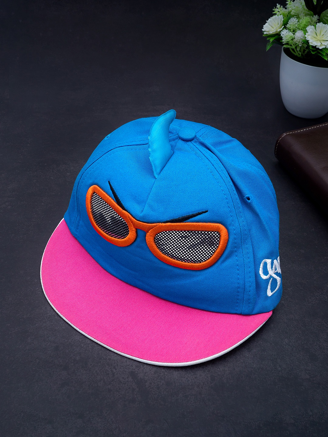 

Golden Peacock Men Blue & Pink Colourblocked Snapback Cap