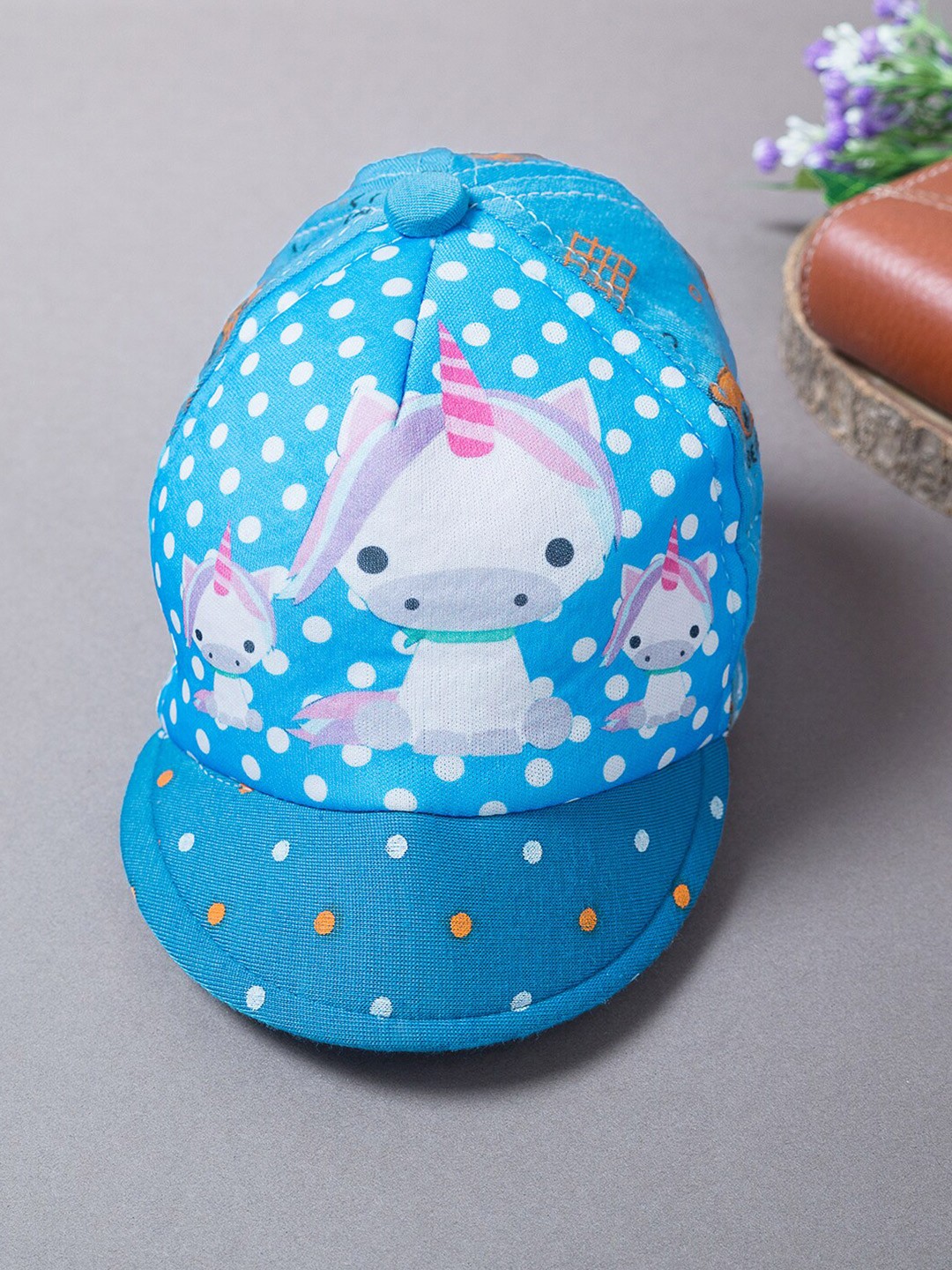 

Golden Peacock Boys Blue & White Printed Cotton Canvas Snapback Cap