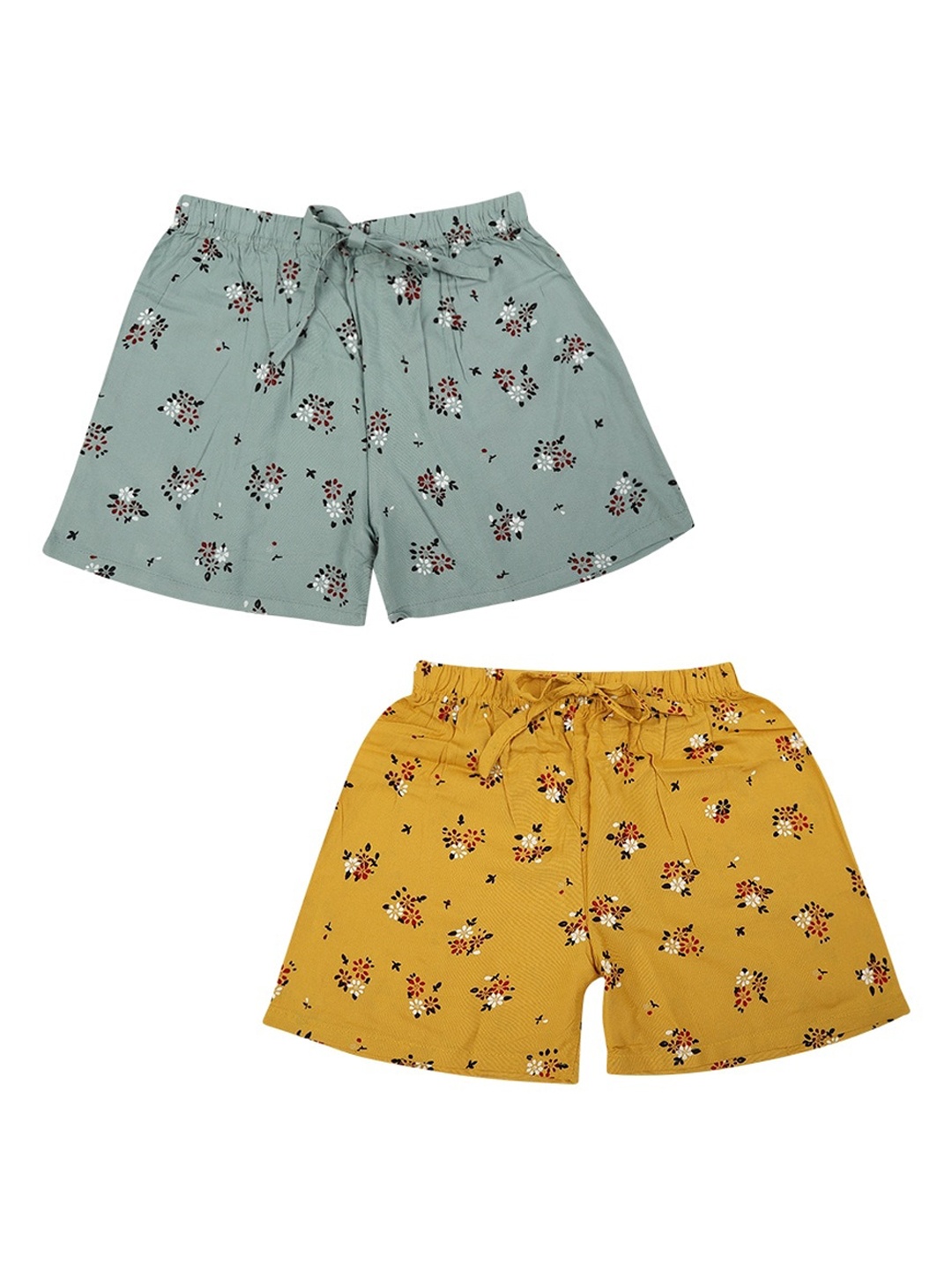 

V-Mart Girls Mustard Floral Printed Shorts