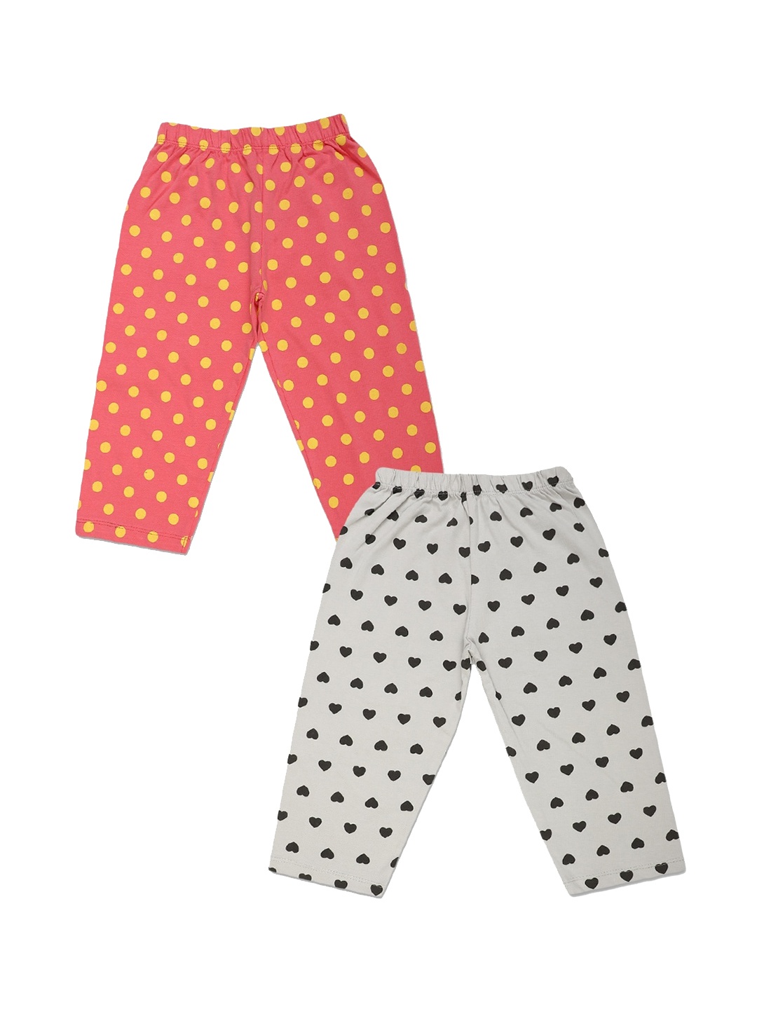 

V-Mart Girls Pack of 2 Grey Melange & Orange Printed Shorts