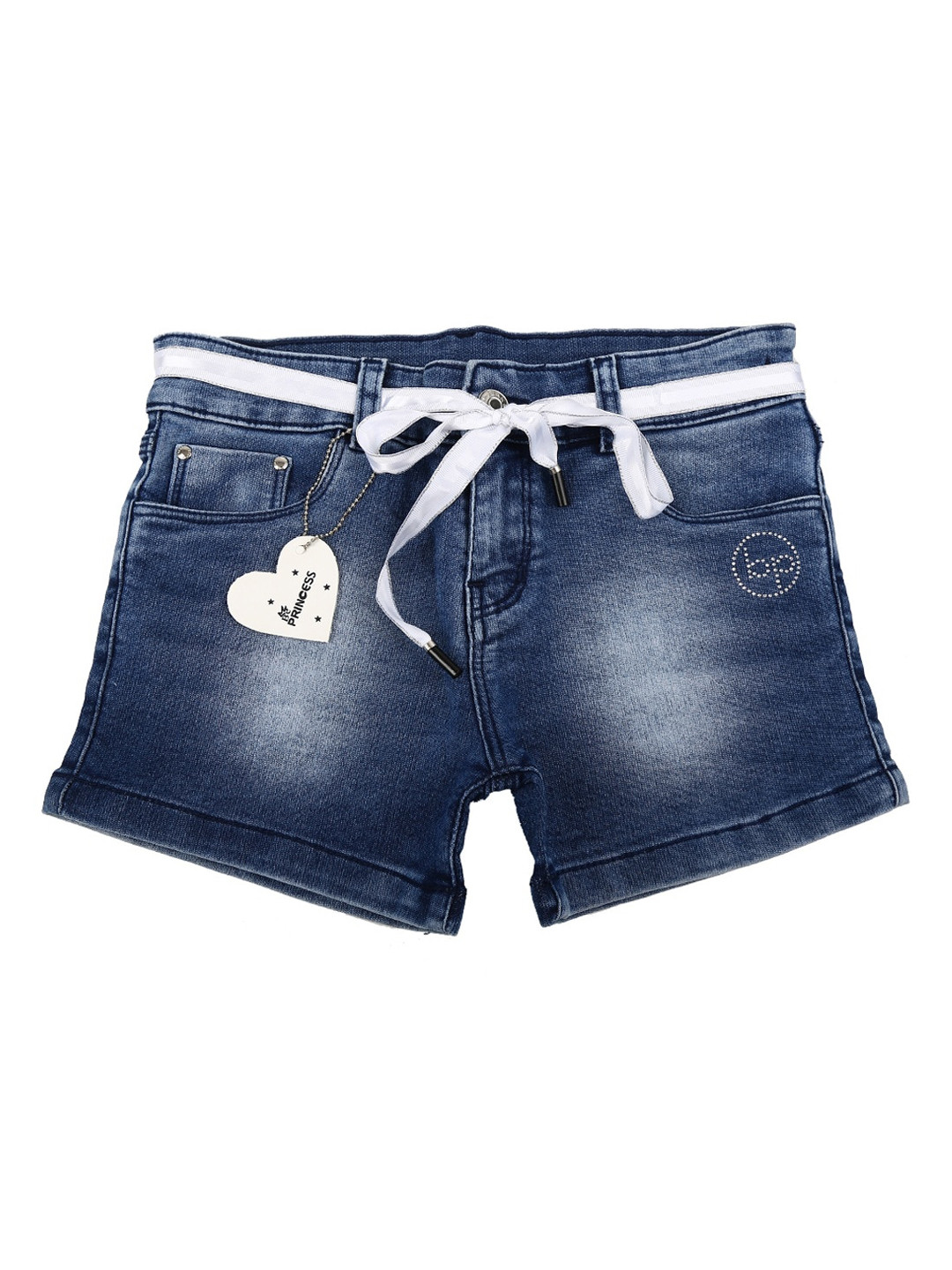 

V-Mart Girls Blue Washed Denim Shorts