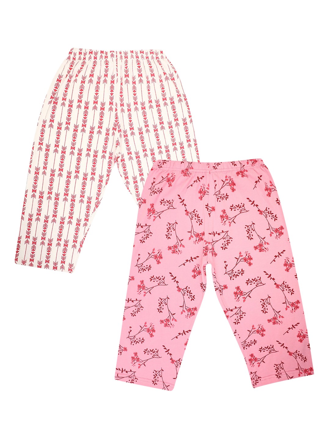 

V-Mart Girls Pack of 2 Off-White & Pink Floral Printed Shorts