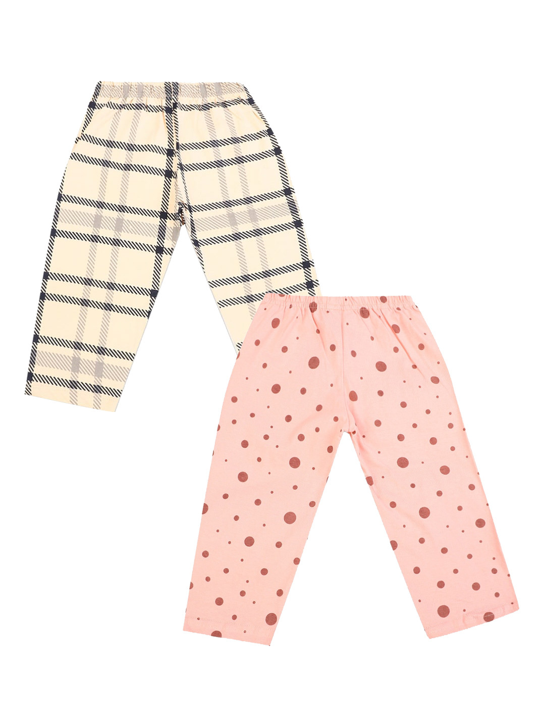 

V-Mart Girls Peach-Coloured & Beige Pack Of 2 Printed Shorts