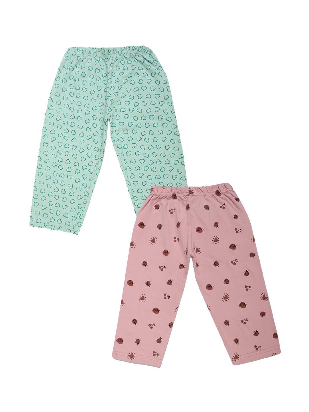 

V-Mart Girls Green & Pink Pack Of 2 Printed Shorts