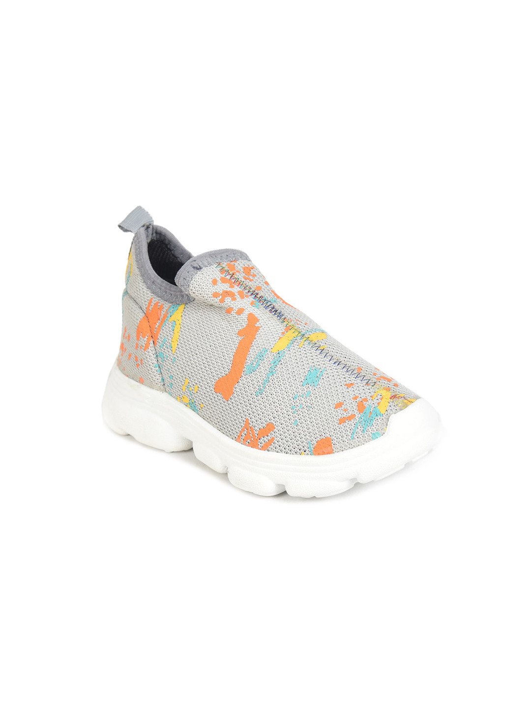 

Ajanta Kids Grey & Orange Woven Design Slip-On Sneakers
