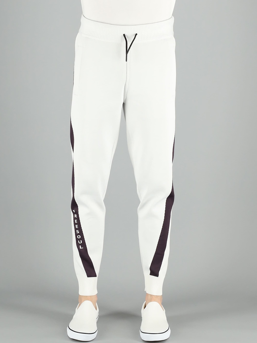 

FREESOUL Men White Solid Joggers