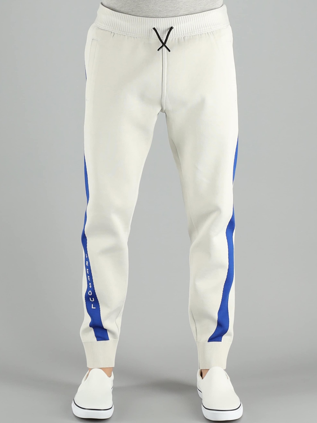 

FREESOUL Men White Solid Joggers