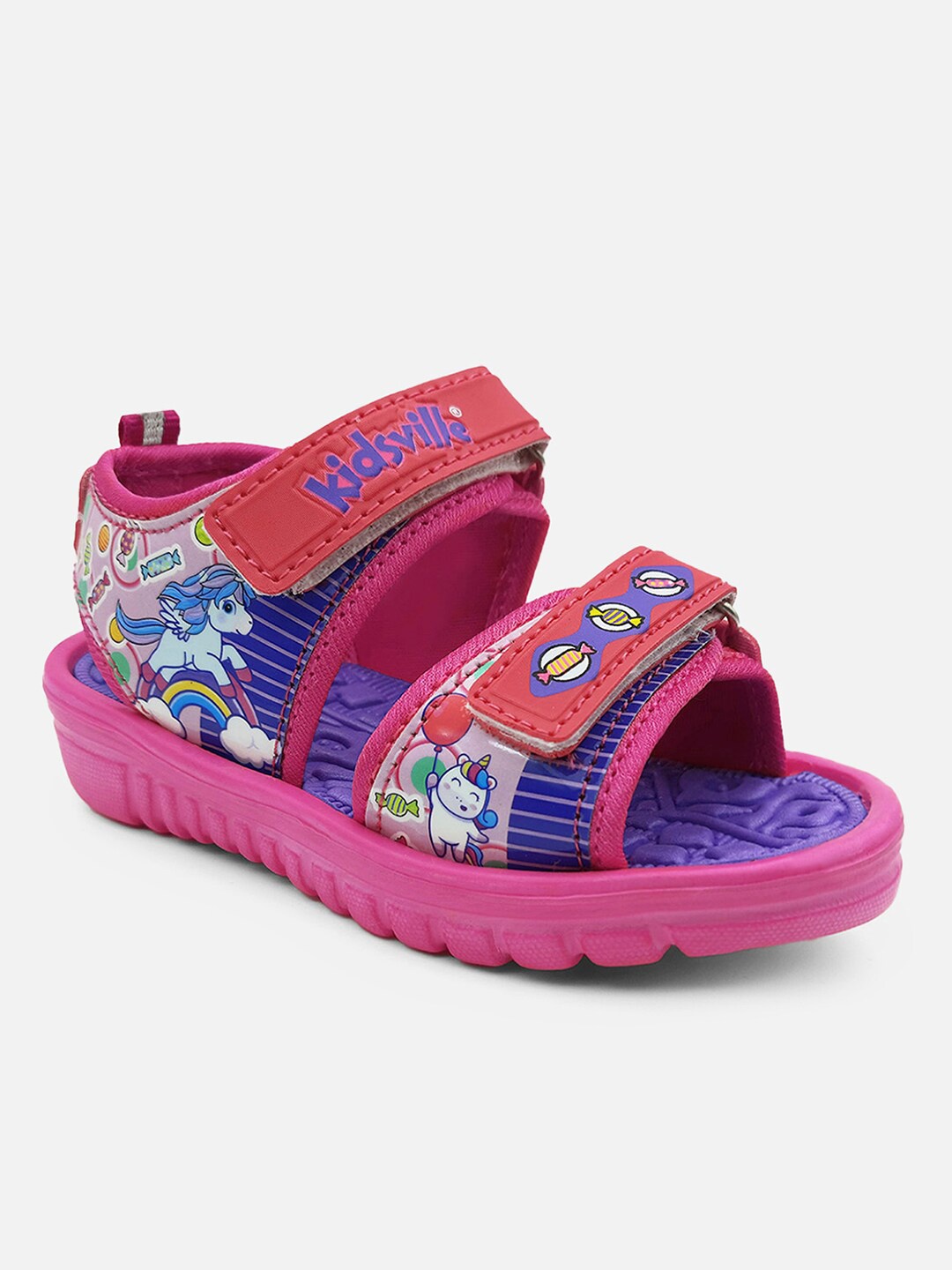 

Kids Ville Girls Pink & Blue Kidsville Featured Sandals