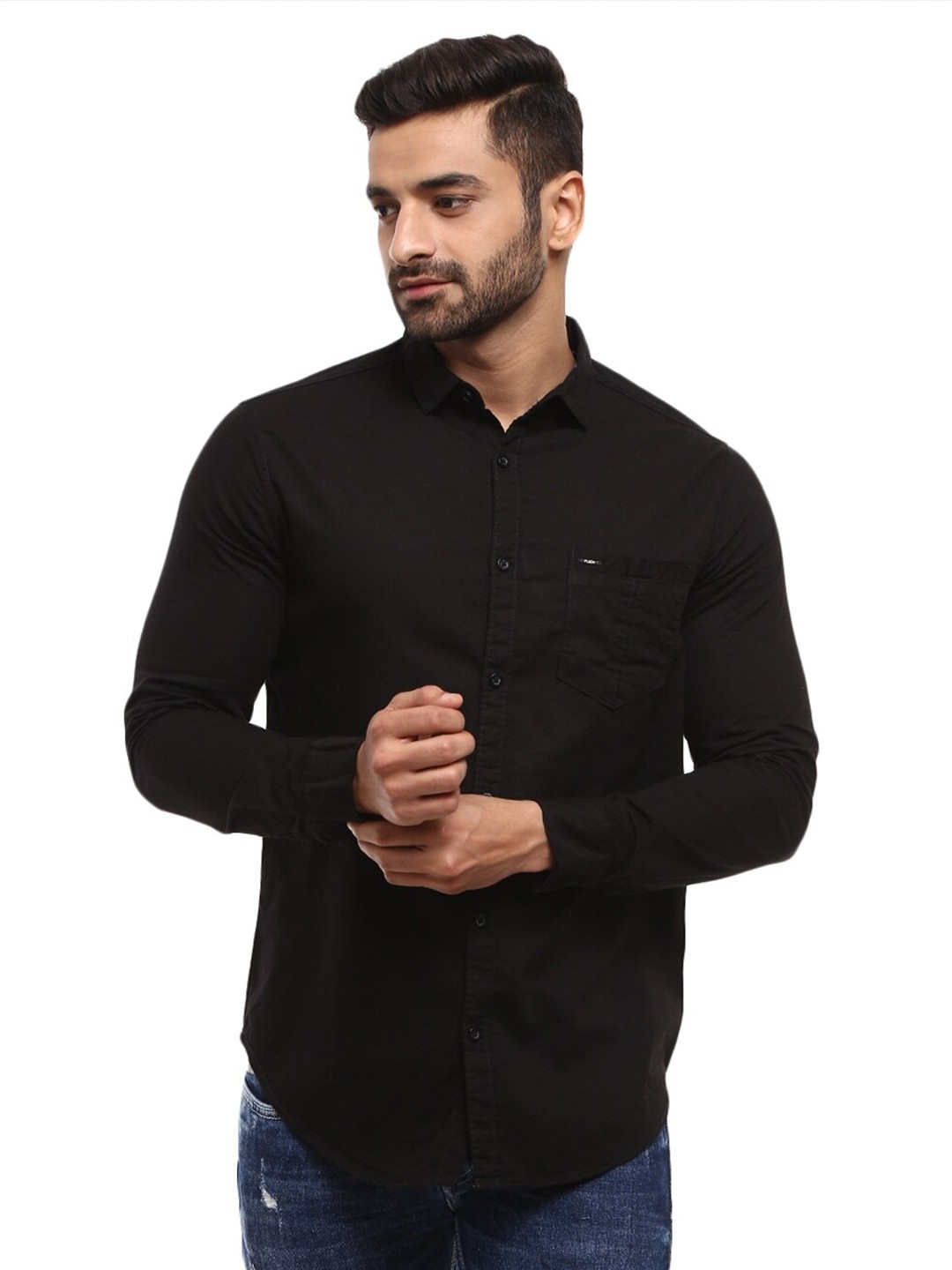 

V-Mart Men Black Classic Casual Shirt