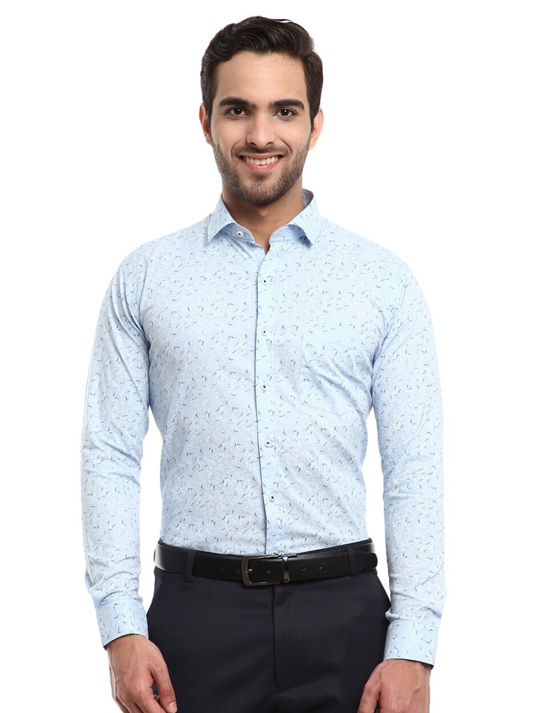 

V-Mart Men Blue Classic Printed Formal Shirt