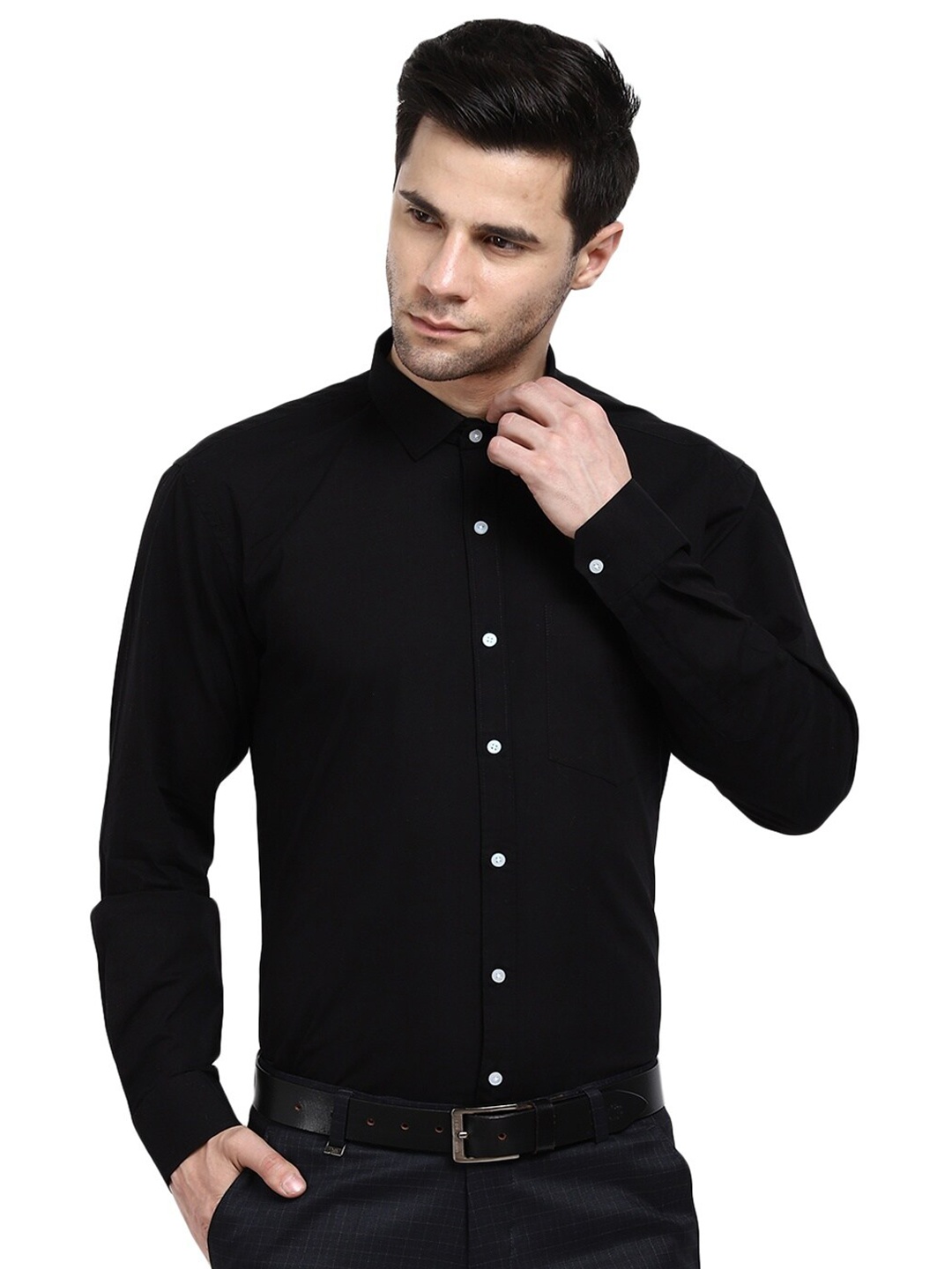

V-Mart Men Black Classic Formal Shirt