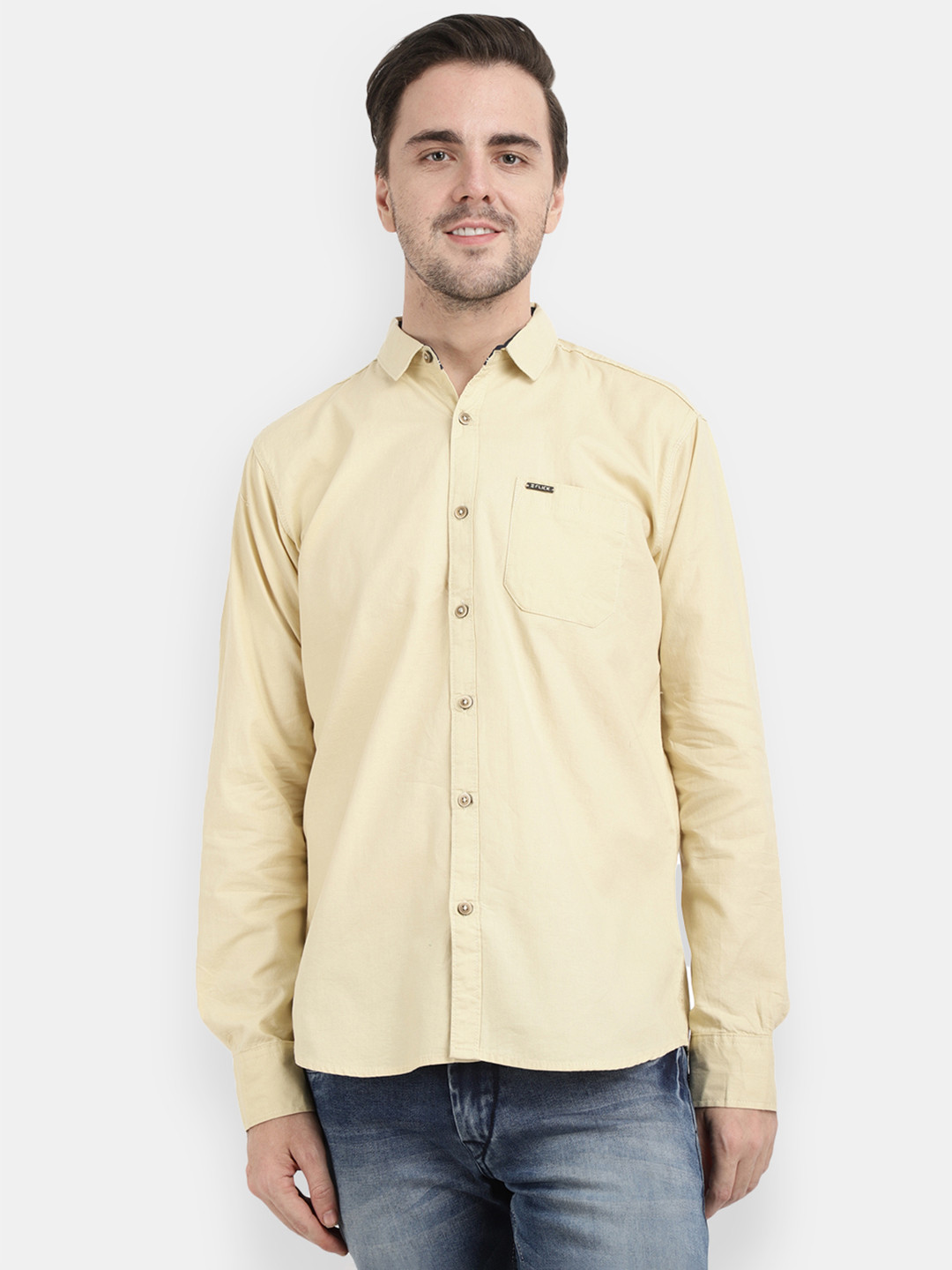 

V-Mart Men Beige Classic Printed Casual Shirt