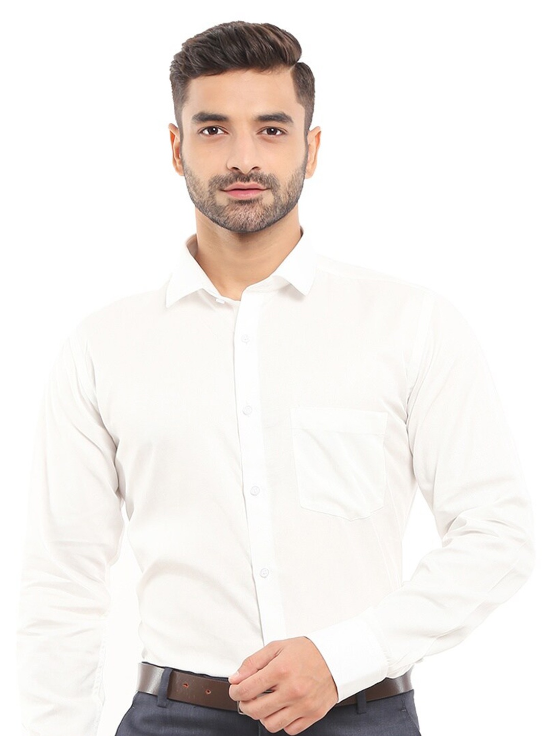 

J White by Vmart Men White Classic Cotton Formal Shirt