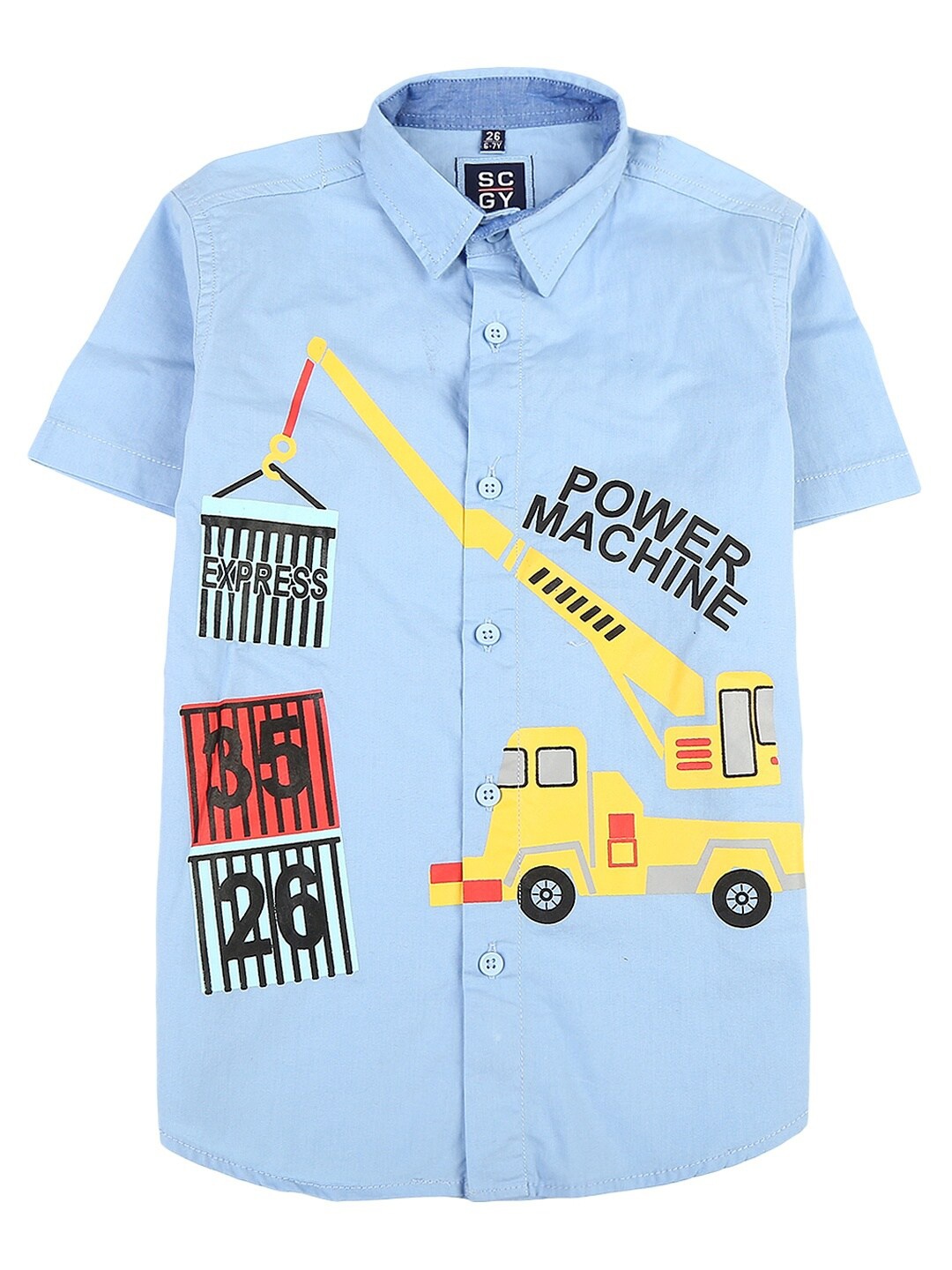 

V-Mart Boys Blue Classic Printed Cotton Casual Shirt
