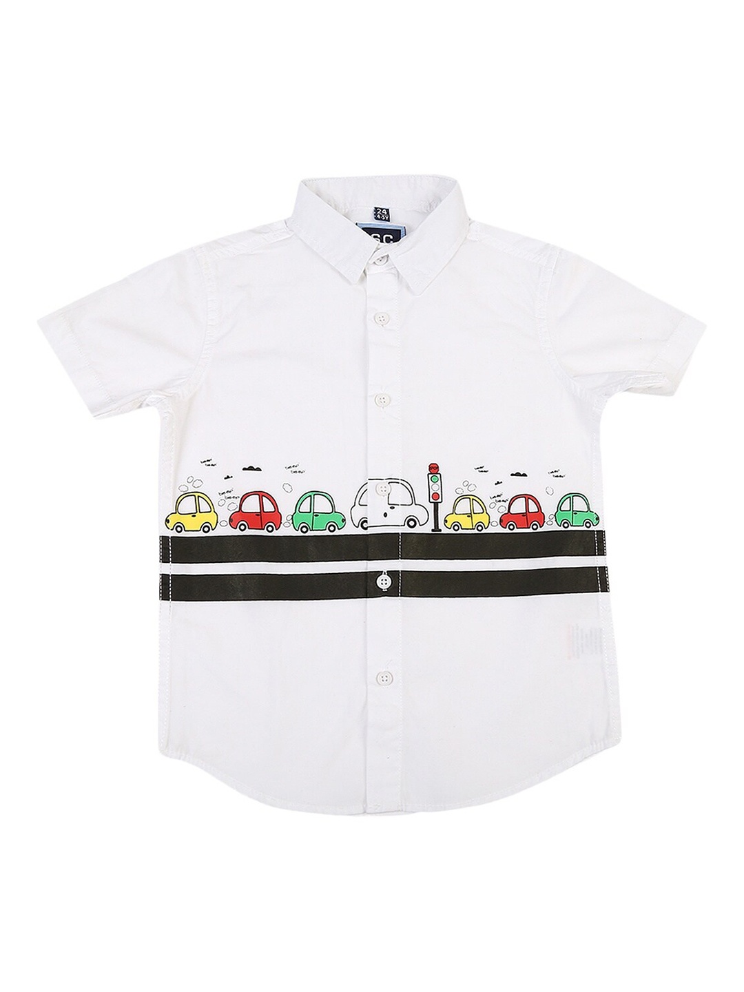 

V-Mart Boys White Classic Printed Casual Shirt
