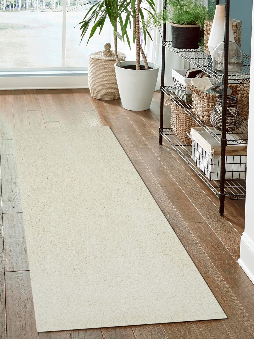 

OBSESSIONS White Non-Shedding Solid Floor Runners