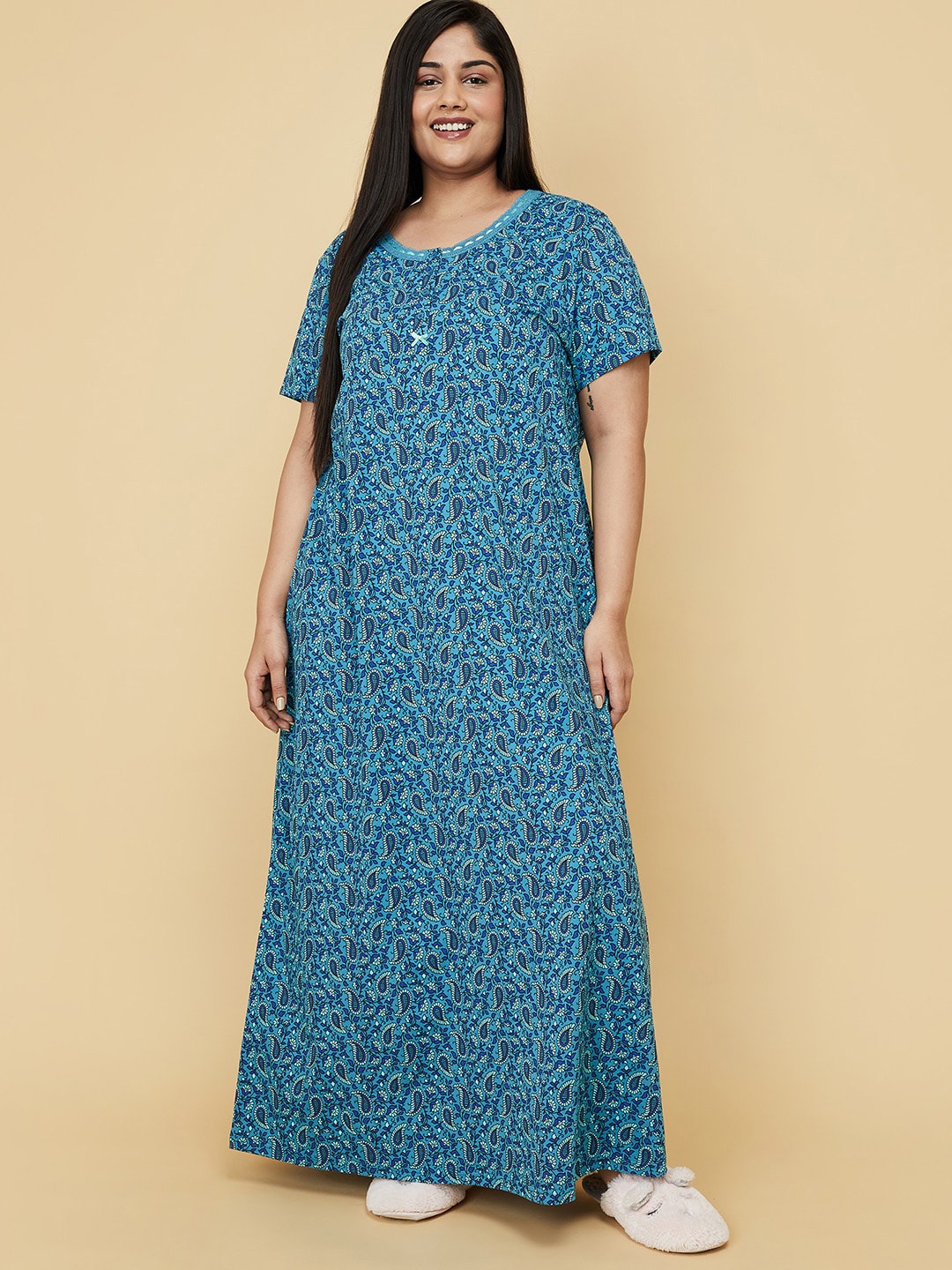 

max Women Plus Size Blue Maxi Dress