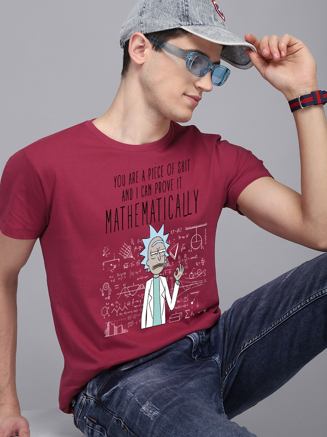 

Free Authority Men Red Rick & Morty Printed T-shirt