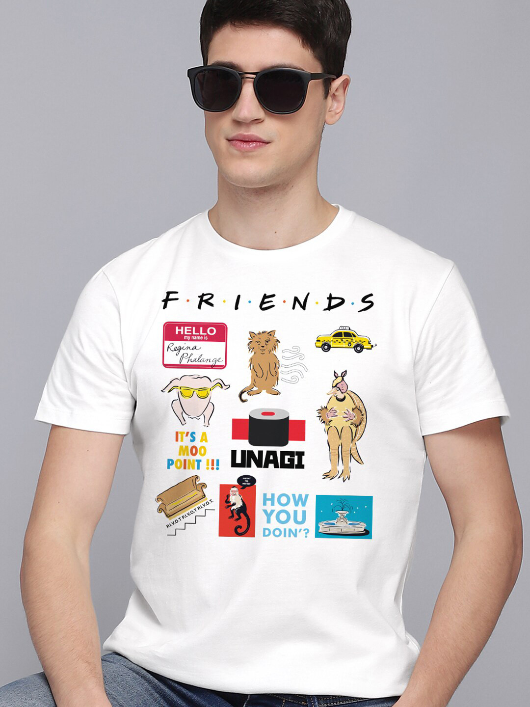 

Free Authority Men White Friends Featured Tshirt