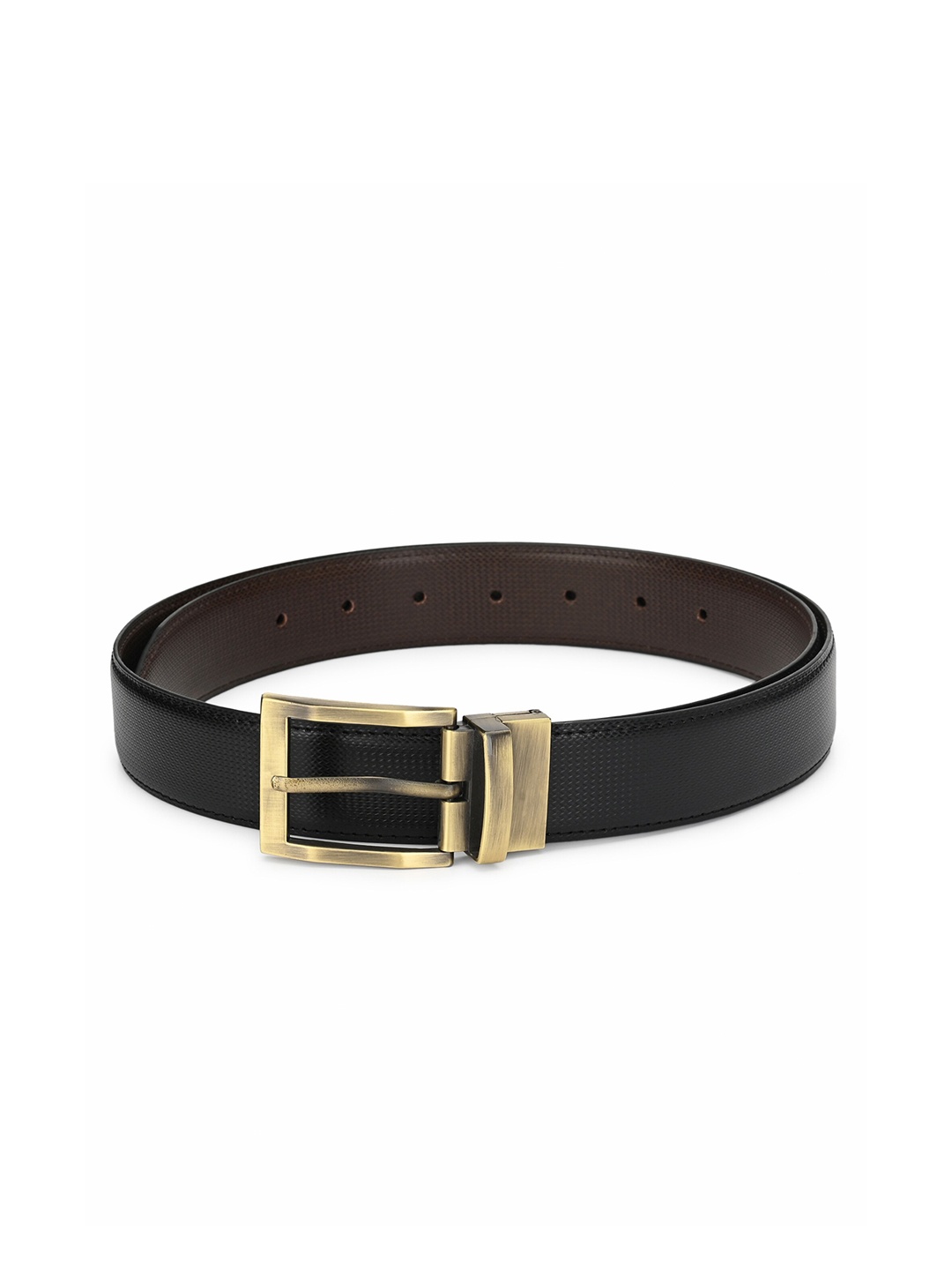 

thickskin Men Black Textured Formal Belt