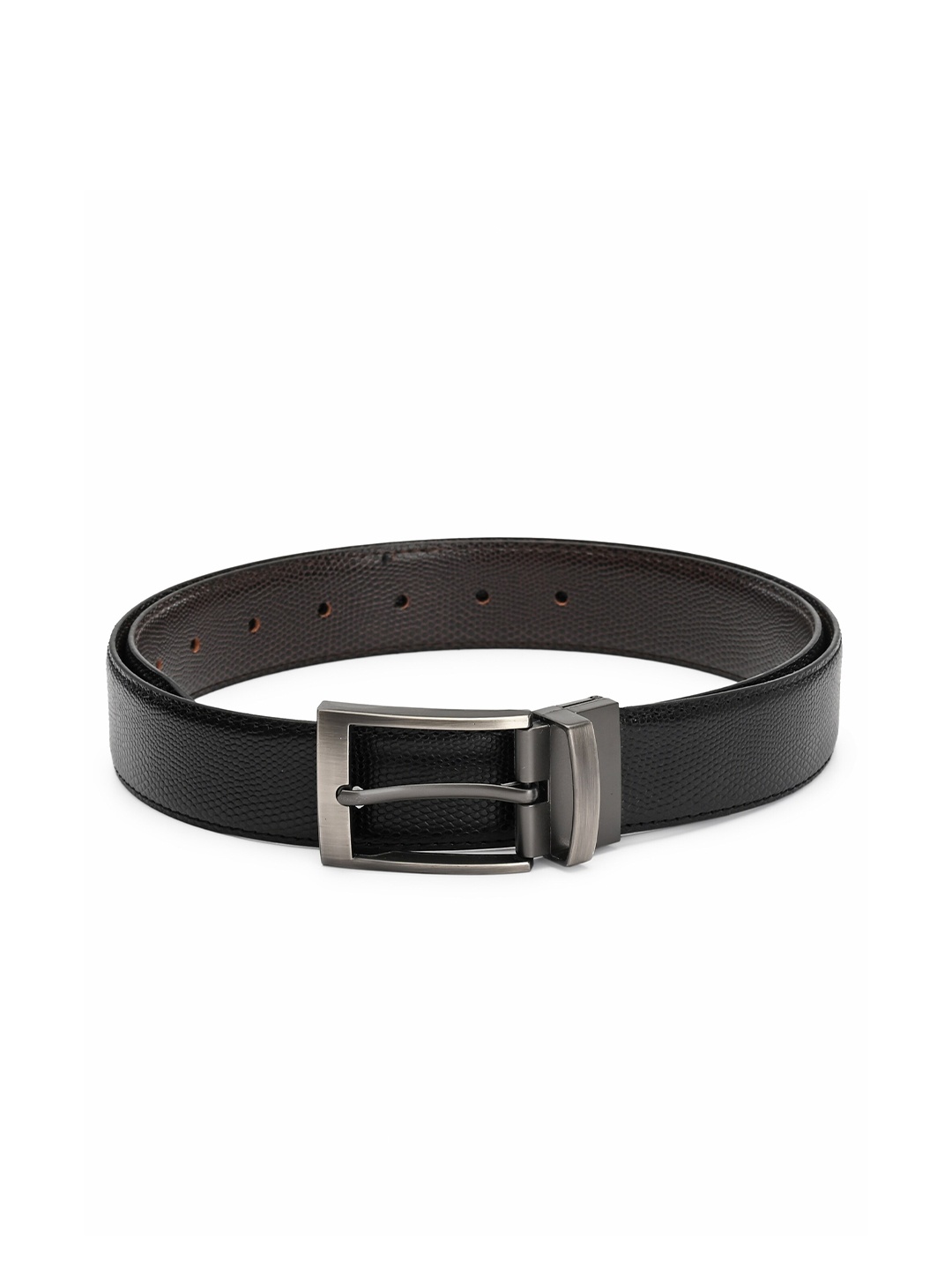 

thickskin Men Black Textured PU Formal Belt