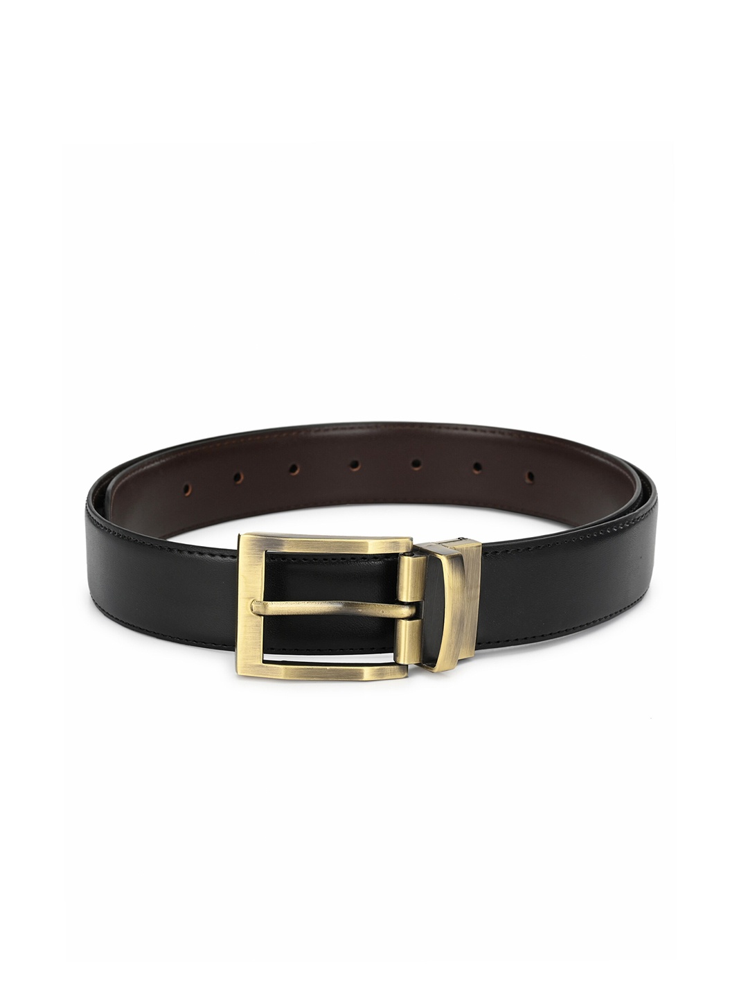 

thickskin Men Black Textured PU Formal Belt