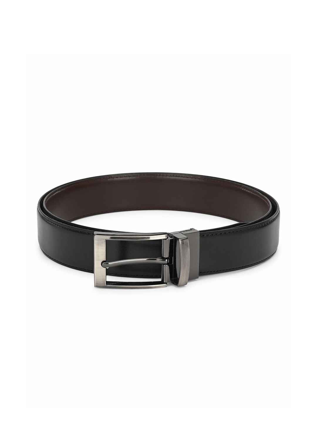 

thickskin Men Black Textured Formal Belt