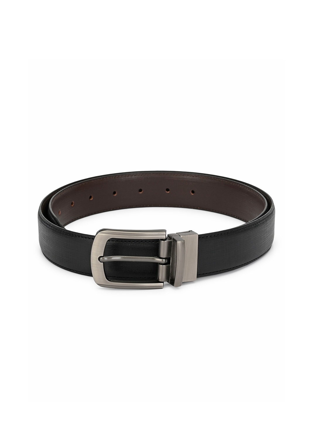 

thickskin Men Black Textured PU Formal Belt